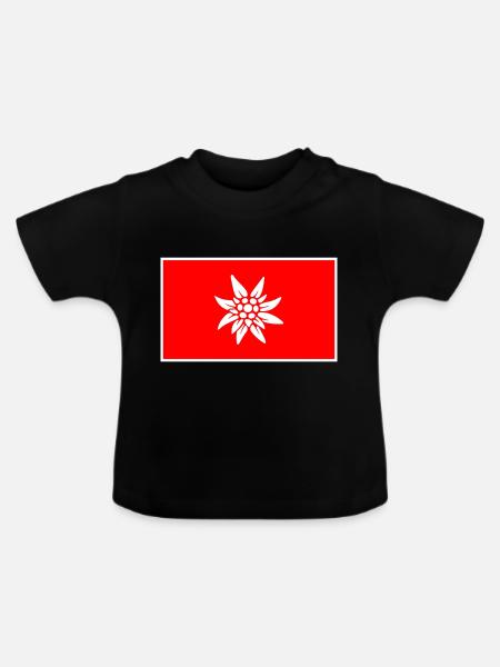 Schweizer Flagge - Baby Bio-T-Shirt mit Rundhals - Schwarz