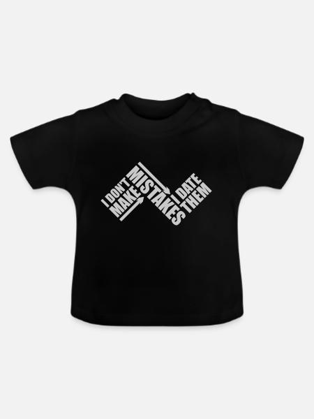 Date Mistakes Zitat Logo - Baby Bio-T-Shirt mit Rundhals - Schwarz