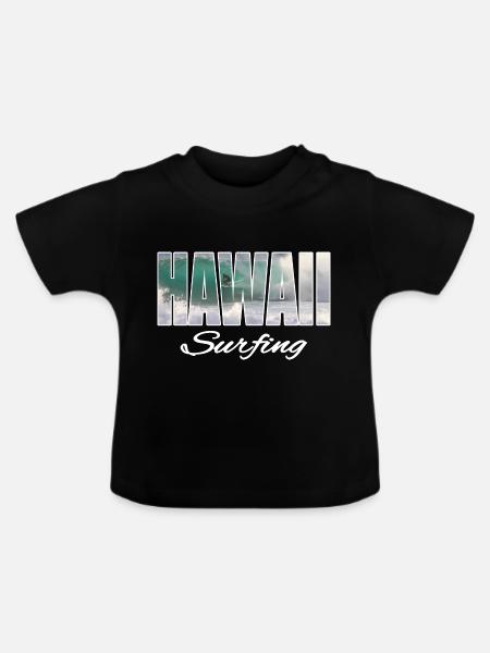 hawaii surfing - Baby Bio-T-Shirt mit Rundhals - Schwarz