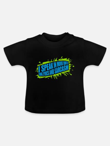 speak lyrics and sarcasm - Baby Bio-T-Shirt mit Rundhals - Schwarz