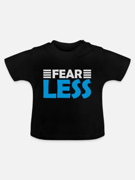 fearless Text Zitat Design - Baby Bio-T-Shirt mit Rundhals - Schwarz
