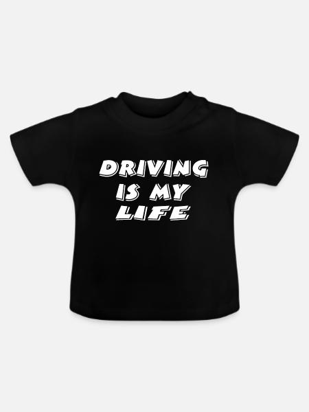 Auto - Baby Bio-T-Shirt mit Rundhals - Schwarz