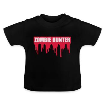 Chasseur de zombies Citation d’Halloween - T-shirt bio col rond Bébé - noir - Devant