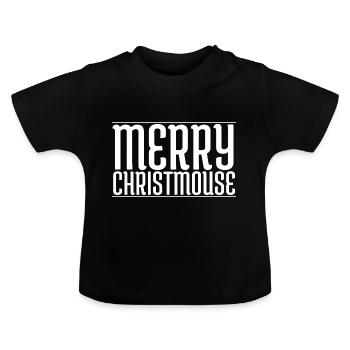 santa statement cute present contrastcoffeemug fun - Baby Bio-T-Shirt mit Rundhals - Schwarz - Vorne