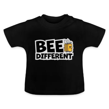 bee different Spruch Zitat - Baby Bio-T-Shirt mit Rundhals - Schwarz - Vorne