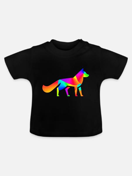 Gradient Fox - Baby Bio-T-Shirt mit Rundhals - Schwarz