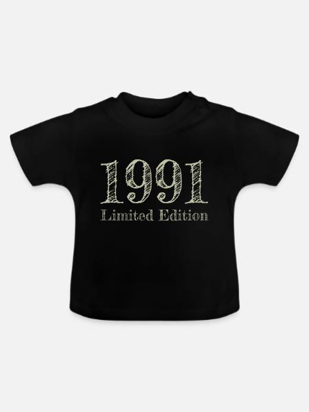 1991 - Baby Bio-T-Shirt mit Rundhals - Schwarz
