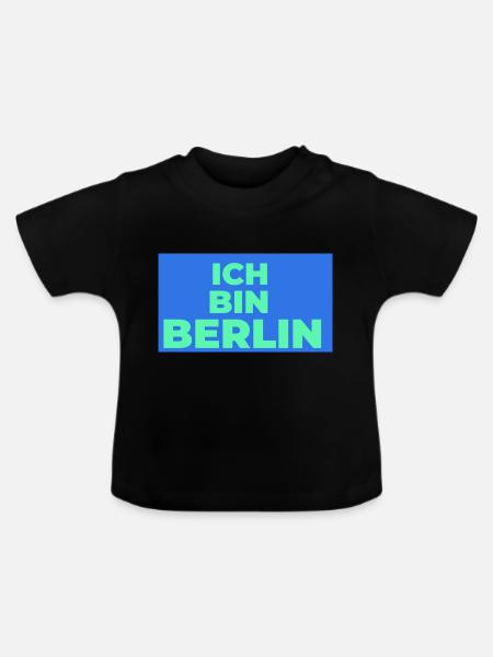Ich bin Berlin - Baby Bio-T-Shirt mit Rundhals - Schwarz