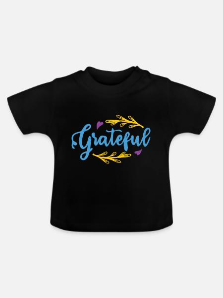 DANKBAR - Baby Bio-T-Shirt mit Rundhals - Schwarz