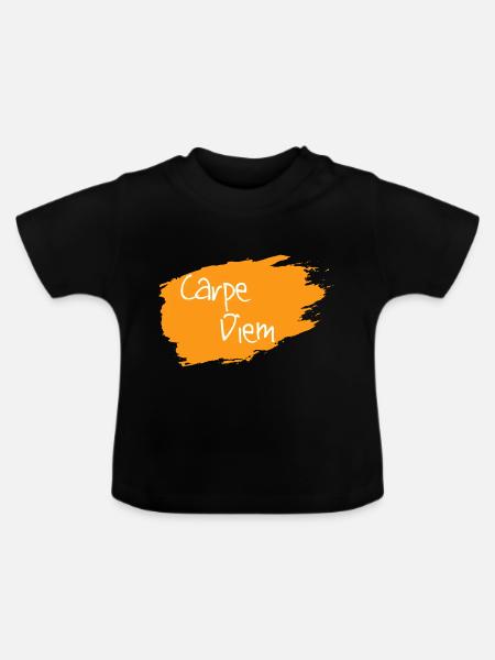 Carpe Diem - Baby Bio-T-Shirt mit Rundhals - Schwarz