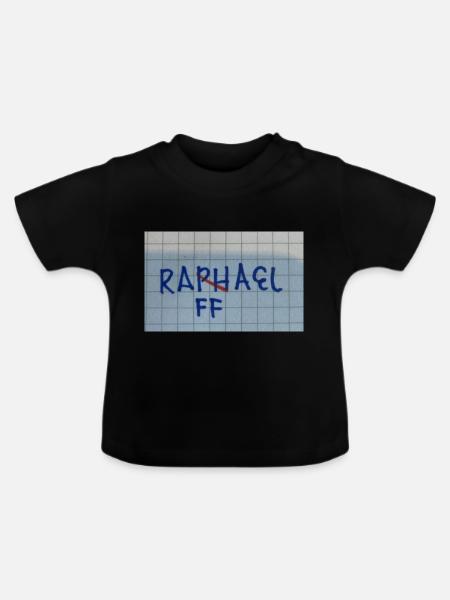 Raffael nicht Raphael - Baby Bio-T-Shirt mit Rundhals - Schwarz