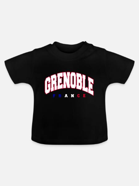 Grenoble - Baby Bio-T-Shirt mit Rundhals - Schwarz
