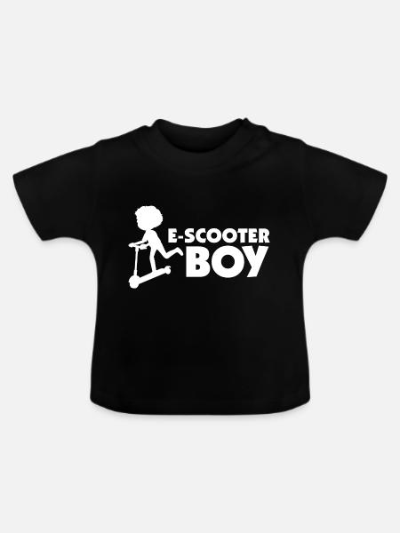 E-Scooter Roller Scooter - Baby Bio-T-Shirt mit Rundhals - Schwarz