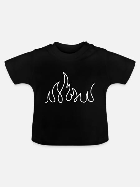 Illustration des Feuers - Baby Bio-T-Shirt mit Rundhals - Schwarz