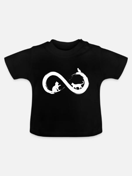 Infinity-Katze - Baby Bio-T-Shirt mit Rundhals - Schwarz