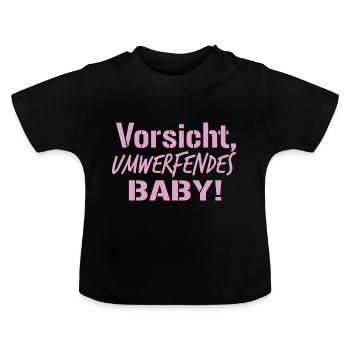 Baby Spruch - Baby Bio-T-Shirt mit Rundhals - Schwarz - Vorne
