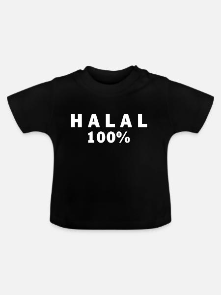 Halal حلال - Baby Bio-T-Shirt mit Rundhals - Schwarz