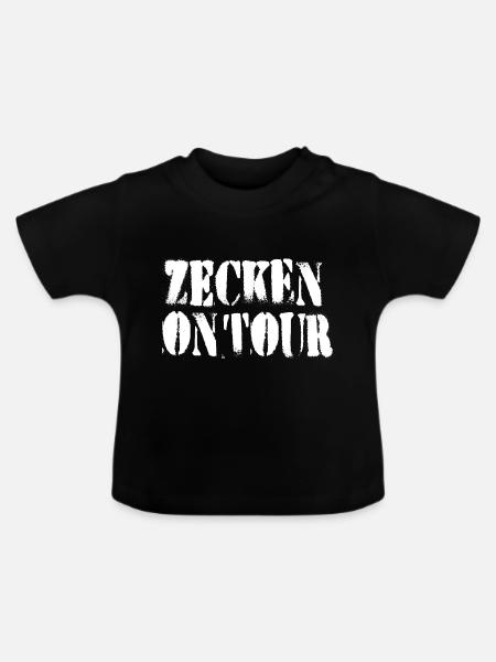Zecken on tour - Baby Bio-T-Shirt mit Rundhals - Schwarz