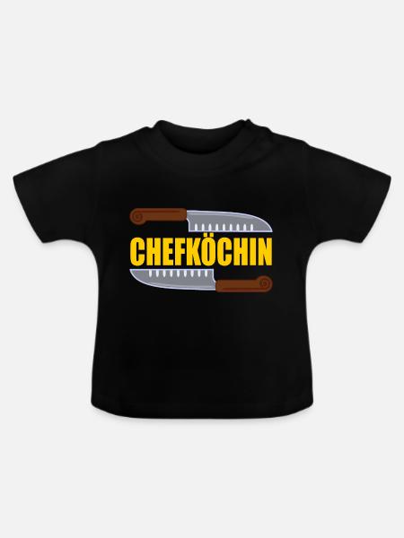Chefköchin - Baby Bio-T-Shirt mit Rundhals - Schwarz