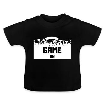 The game is on - Baby Organic T-Shirt with Round Neck - black - Front
