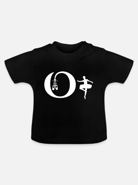 Buchstabe o Ballerina - Baby Bio-T-Shirt mit Rundhals - Schwarz