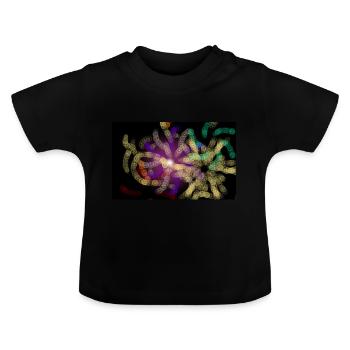 Fireworks - Baby Organic T-Shirt with Round Neck - black - Front