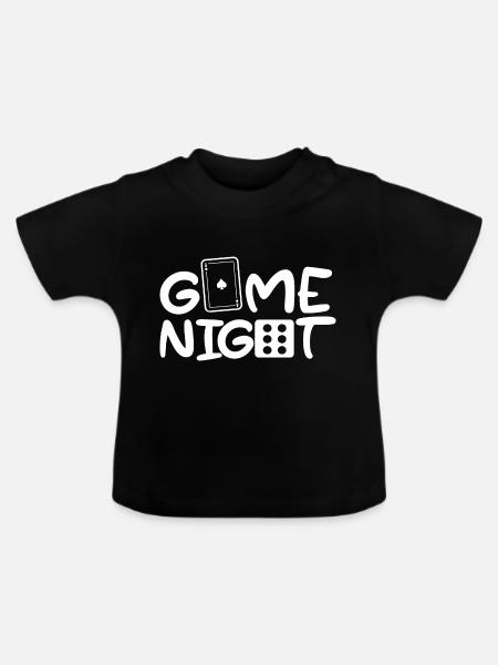 Game night Host Boardgames - Baby Bio-T-Shirt mit Rundhals - Schwarz