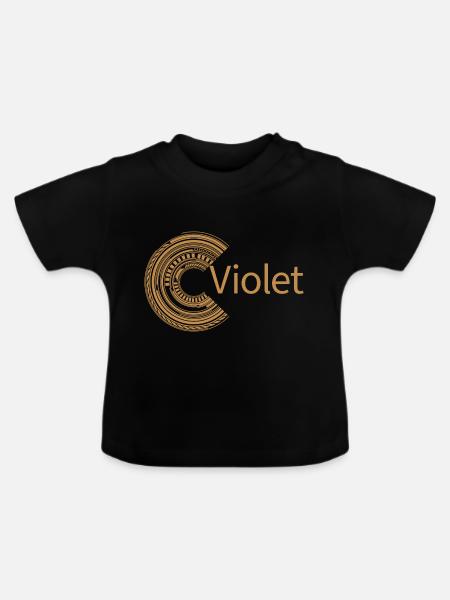 Für Violet - Baby Bio-T-Shirt mit Rundhals - Schwarz
