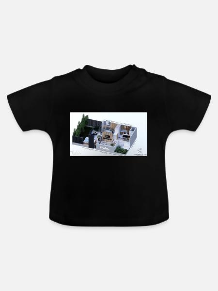 Wohnung - Baby Bio-T-Shirt mit Rundhals - Schwarz