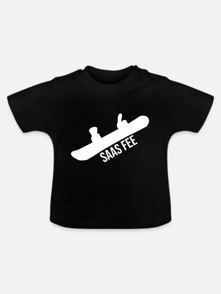 Saas Fee Fan - Baby Bio-T-Shirt mit Rundhals - Schwarz