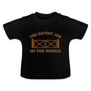 Professional Gate Opener Gatest Job Cow Farming - Baby Organic T-Shirt with Round Neck - black - Front