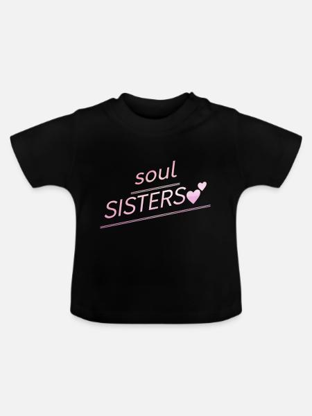 Freunde - Soul Sisters - Baby Bio-T-Shirt mit Rundhals - Schwarz