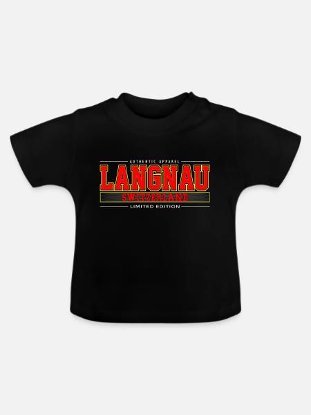 Langnau - Baby Bio-T-Shirt mit Rundhals - Schwarz