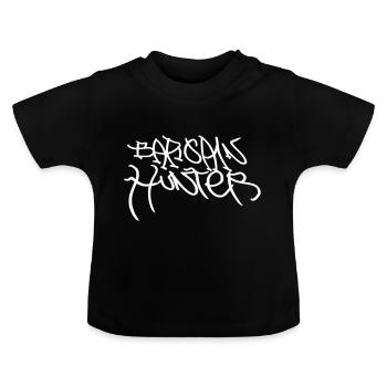Sprayender Schnäppchenjäger - Baby Bio-T-Shirt mit Rundhals - Schwarz - Vorne