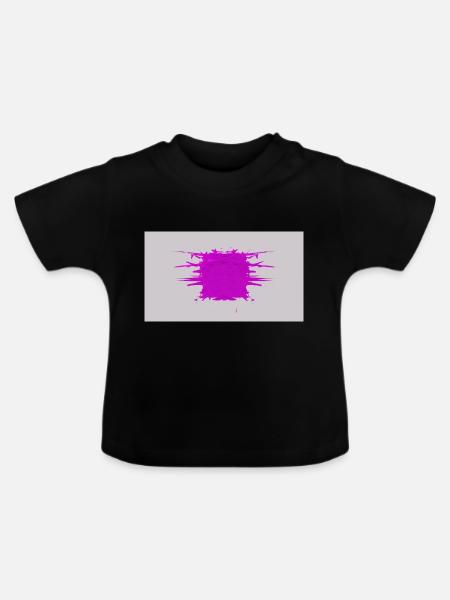 Splitter- Würfel - Baby Bio-T-Shirt mit Rundhals - Schwarz