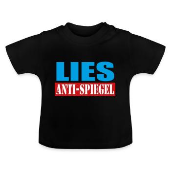 Lies Anti Spiegel - Baby Bio-T-Shirt mit Rundhals - Schwarz - Vorne
