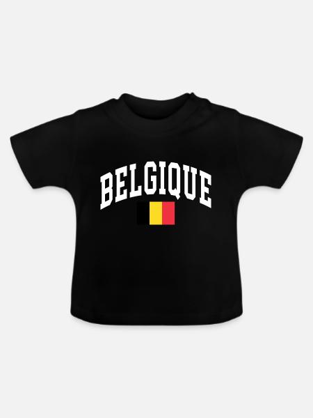 Belgien - Baby Bio-T-Shirt mit Rundhals - Schwarz