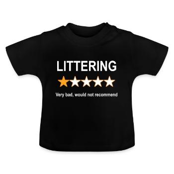 Anti Pollution 1 Star Review - Baby Organic T-Shirt with Round Neck - black - Front