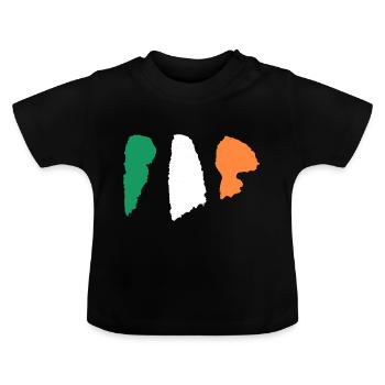 Irland Flagge - Pinsel Streifen - Baby Bio-T-Shirt mit Rundhals - Schwarz - Vorne