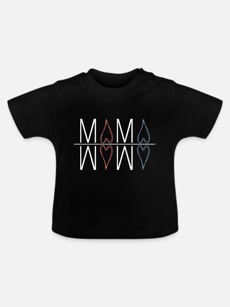 Mama - Baby Bio-T-Shirt mit Rundhals - Schwarz