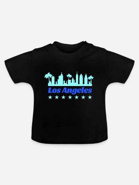 los angeles - Baby Bio-T-Shirt mit Rundhals - Schwarz