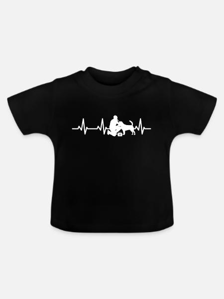Veterinär Herzschlag - Baby Bio-T-Shirt mit Rundhals - Schwarz