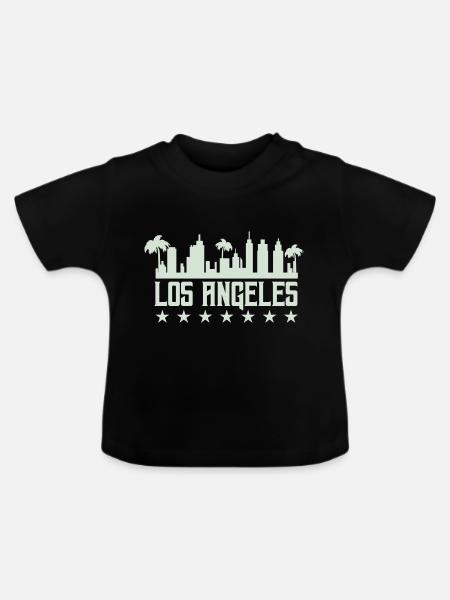 los angeles - Baby Bio-T-Shirt mit Rundhals - Schwarz