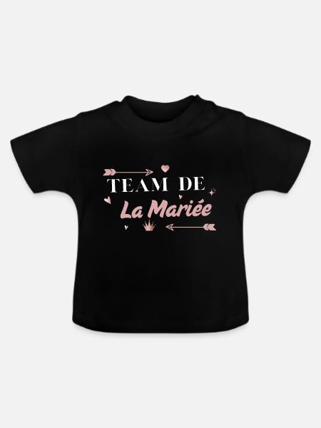 Pink Arrow Brautteam - Baby Bio-T-Shirt mit Rundhals - Schwarz