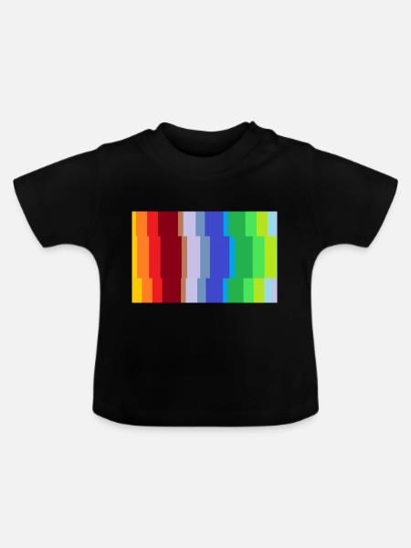 Bunte Struktur - Baby Bio-T-Shirt mit Rundhals - Schwarz