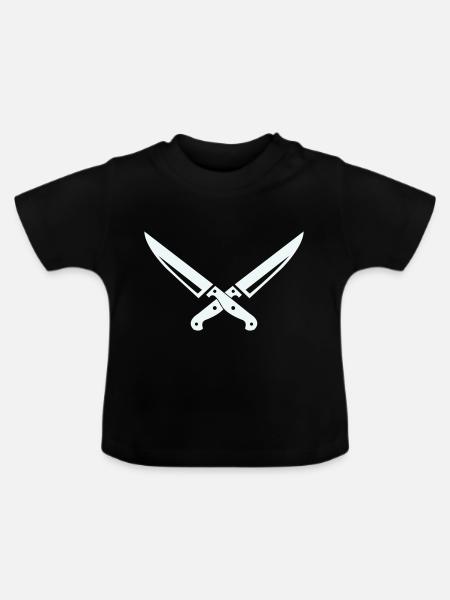 Messer Symbol - Baby Bio-T-Shirt mit Rundhals - Schwarz