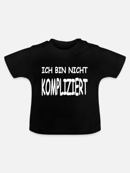 Kompliziert - Baby Bio-T-Shirt mit Rundhals - Schwarz