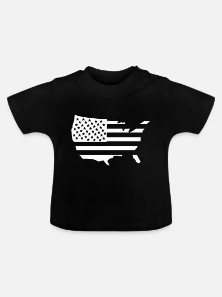 usa amerika 1 - Baby Bio-T-Shirt mit Rundhals - Schwarz
