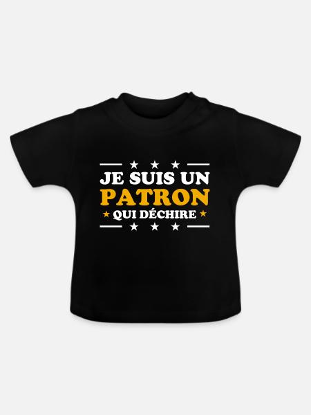CHEF, DER ROCKT - Baby Bio-T-Shirt mit Rundhals - Schwarz