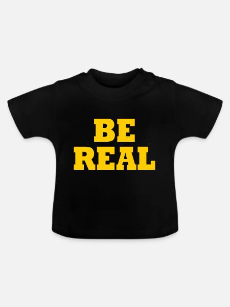Be real - Baby Bio-T-Shirt mit Rundhals - Schwarz